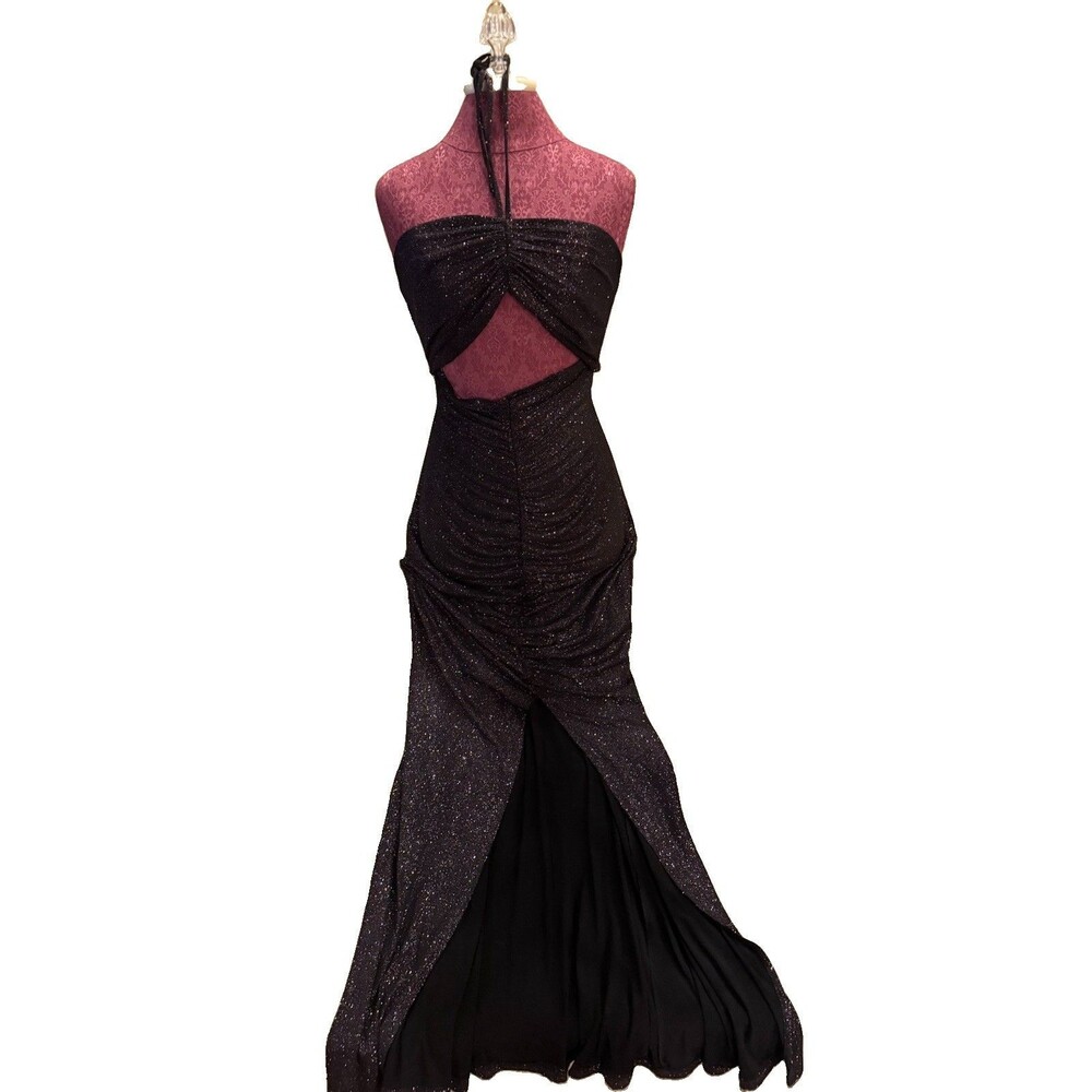 Jules and Cleo Black Shimmery Prom/Evening Gown Size 12